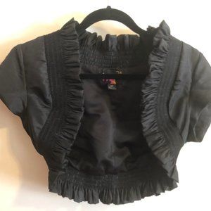 Dressy Black Shrug with Ruffle Collar